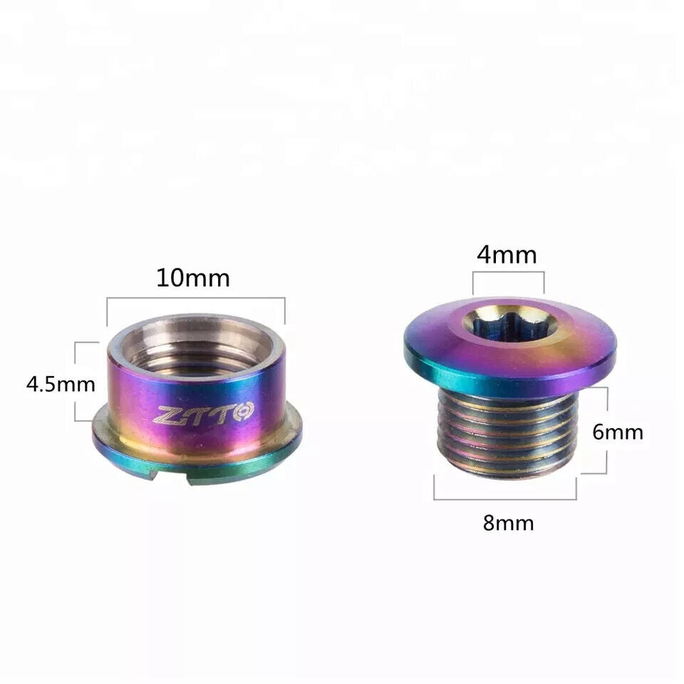 Titanium Crankset Chainring Bolts Rainbow Oil Slick 5mm Ztto