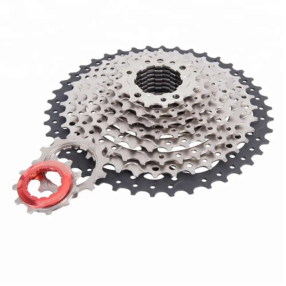 10-Speed Cassette 11-42T - Silver/Black MTB Mountain Bike Freewheel