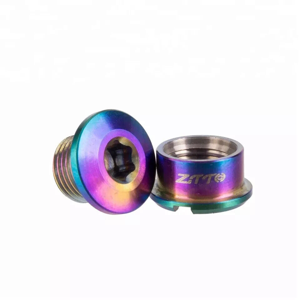 Titanium Crankset Chainring Bolts Rainbow Oil Slick 5mm Ztto