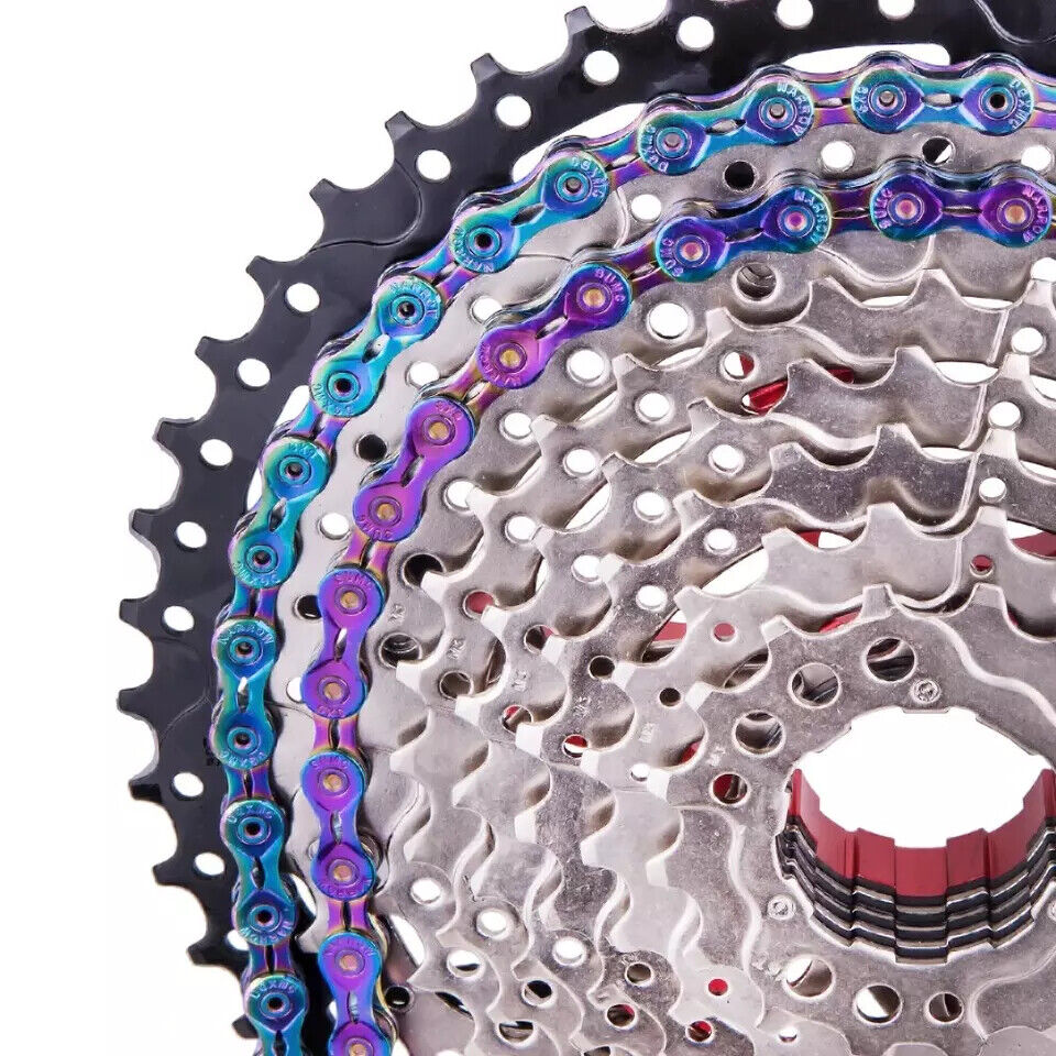 9 Speed Bicycle Chain Rainbow Oil Road Mtb Mountain Bike Ultralight